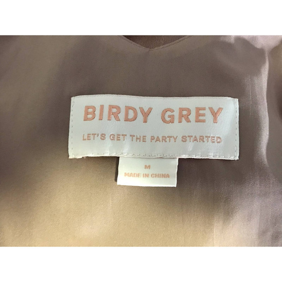 Birdy Grey Women's Dark Mauve Shiny Satin Wrap Formal Bridesmaid Dress Size M - Picture 13 of 14